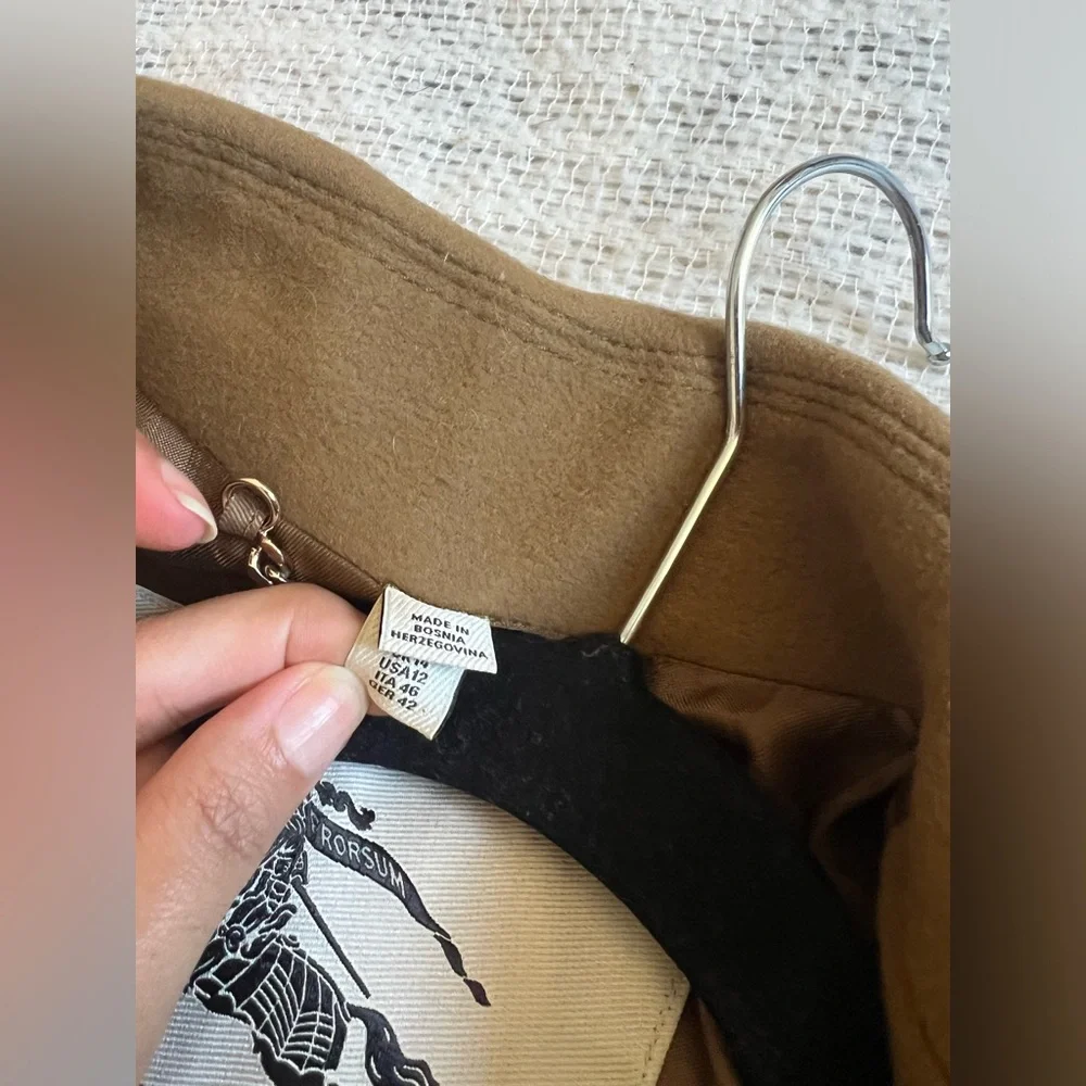 Burberry Brown Wool Cashmere Coat Caban USA 12 - Picture 5 of 16